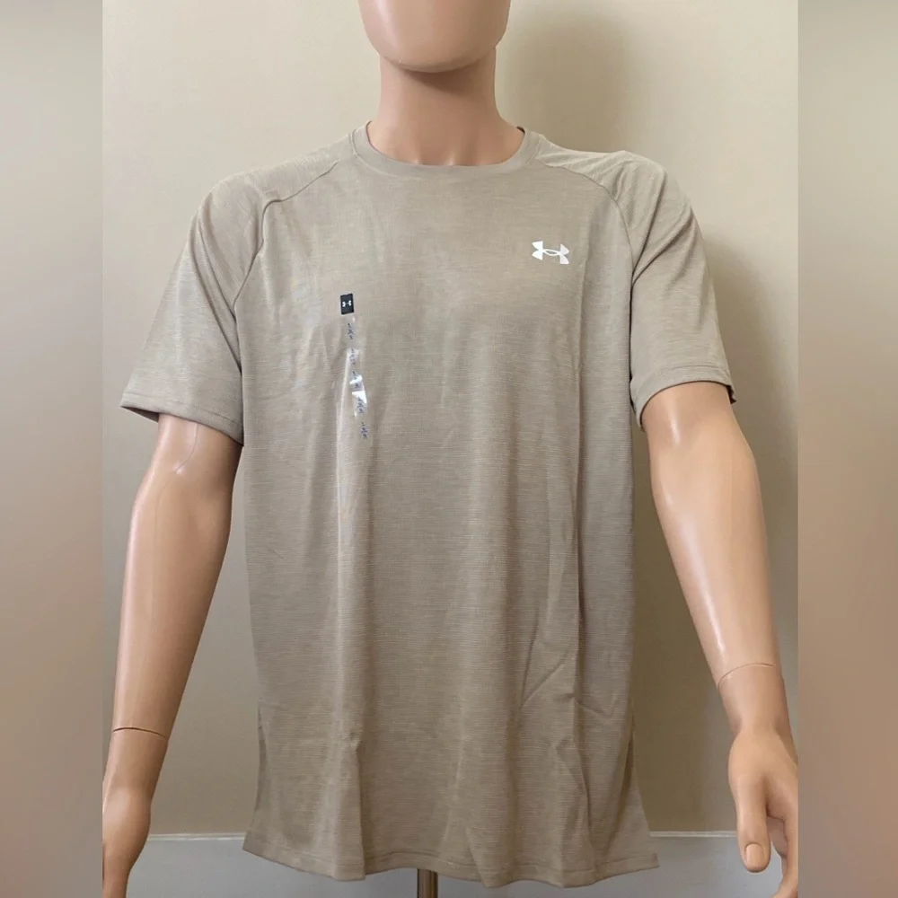 Under Armour Big & Tall Tech Textured Short Sleeve Tee- City Khaki - Picture 2 of 16